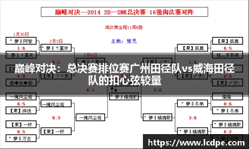 巅峰对决：总决赛排位赛广州田径队vs威海田径队的扣心弦较量